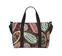 Tcoay Baccello di cacao colorato, borsa da spiaggia per donna - borse da viaggio a mano e a tracolla riutilizzabili