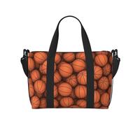 Tcoay Borsa da spiaggia arancione da basket per donna, borsa da viaggio a mano e a tracolla riutilizzabile