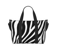 Tcoay Borsa da spiaggia con stampa zebrata per donna, borsa da viaggio a mano e a tracolla riutilizzabile