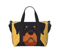 Tcoay Borsa da spiaggia per donna, a forma di cane Rottweiler, riutilizzabile, da viaggio e a tracolla