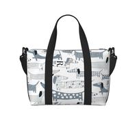 Tcoay Borsa da spiaggia per donna a forma di cane salsiccia - Borsa da viaggio a mano e a tracolla riutilizzabile