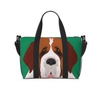 Tcoay Borsa da spiaggia per donna a forma di cane San Bernardo - Borsa da viaggio a mano e a tracolla riutilizzabile