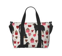 Tcoay Borsa da spiaggia per donna con design a forma di cane da montagna bernese, motivo: Love Dogs Cream, per San Valentino, riutilizzabile, da viaggio e a tracolla
