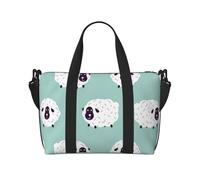 Tcoay Borsa da spiaggia per donna con motivo a pecorelle, riutilizzabile, da viaggio e a tracolla