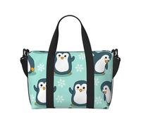 Tcoay Borsa da spiaggia per donna con motivo a pinguino, borsa da viaggio riutilizzabile a mano e a tracolla
