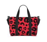 Tcoay Borsa da spiaggia per donna con motivo leopardo, leone, tigre e animali - Borsa da viaggio riutilizzabile a mano e a tracolla