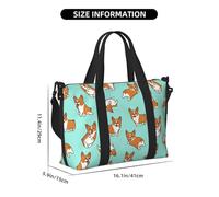 Tcoay Borsa da spiaggia per donna con simpatico cane Corgi - Borsa da viaggio a mano e a tracolla riutilizzabile