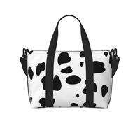 Tcoay Borsa da spiaggia per donna con stampa di cane dalmata e macchie nere - Borsa da viaggio a mano e a tracolla riutilizzabile