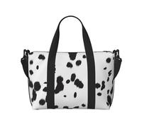 Tcoay Borsa da spiaggia per donna con stampa di cane dalmata e macchie nere - Borsa da viaggio a mano e a tracolla riutilizzabile
