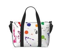 Tcoay Borsa da spiaggia per donna con stampa di schizzi di vernice astratta - Borse da viaggio a mano e a tracolla riutilizzabili