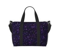 Tcoay Borsa da spiaggia per donna, glitter viola ametista scuro, borsa da viaggio a mano e a tracolla riutilizzabile