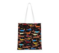 Tcoay Borsa della spesa riutilizzabile, borsa della spesa, borsa a tracolla in tela multiuso,Amo la mia stampa di bassotti