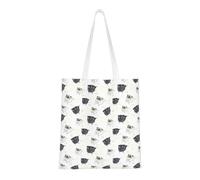 Tcoay Borsa della spesa riutilizzabile, borsa della spesa, borsa a tracolla in tela multiuso,Carlini neri che fanno pipì