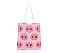 Tcoay Borsa della spesa riutilizzabile, borsa della spesa, borsa a tracolla in tela multiuso,Naso di maiale carino