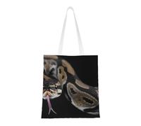 Tcoay Borsa della spesa riutilizzabile, borsa della spesa, borsa a tracolla in tela multiuso,Serpente pitone