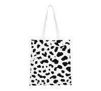 Tcoay Borsa della spesa riutilizzabile, borsa della spesa, borsa a tracolla in tela multiuso,Stampa del cane dalmata con macchie nere