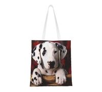 Tcoay Borsa della spesa riutilizzabile, borsa della spesa, borsa a tracolla in tela multiuso,Stampa di cucciolo di dalmata