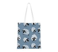 Tcoay Borsa della spesa riutilizzabile, borsa della spesa, borsa a tracolla in tela multiuso,Stampa di pecorelle carine