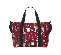 Tcoay Calze a forma di bastoncino di zucchero Husky, borsa da spiaggia per donna, borsa da viaggio riutilizzabile a mano e a tracolla