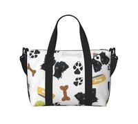 Tcoay Cane sorridente Border Collie, borsa da spiaggia per donna - borse da viaggio a mano e a tracolla riutilizzabili