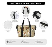 Tcoay Cartone animato carino e intelligente beagle animale domestico, borsa da spiaggia per donna - borse da viaggio a mano e a tracolla riutilizzabili