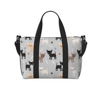 Tcoay Chihuahua Paws And Bones, borsa da spiaggia per donna - borse da viaggio a mano e a tracolla riutilizzabili