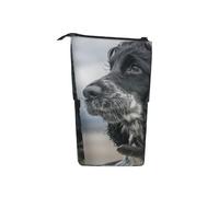 Tcoay Cocker Spaniel Inglese Grandi Orecchie Ricce Nero, Portapenne in Piedi Borsa da Cancelleria Astuccio Portapenne Organizer Astuccio Telescopico