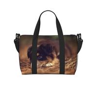 Tcoay Cucciolo di Border Collie Bokeh Marrone Border Collie, Borsa da spiaggia per donna - Borse da viaggio a mano e a tracolla riutilizzabili
