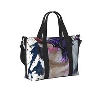 Tcoay Dipinto artistico con cane Border Collie, borsa da spiaggia per donna, borse da viaggio e a tracolla riutilizzabili