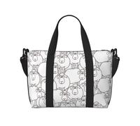 Tcoay Divertente borsa da spiaggia per donna, con pecore in scatola, riutilizzabile, da viaggio e a tracolla