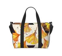 Tcoay Foglie di Ginkgo nei colori autunnali, borsa da spiaggia per donna - borse da viaggio a mano e a tracolla riutilizzabili