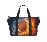 Tcoay Football americano in fuoco e acqua, borsa da spiaggia per donna - borse da viaggio a mano e a tracolla riutilizzabili