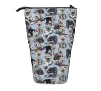 Tcoay Il vecchio pastore inglese di Natale, portapenne in piedi, astuccio per cancelleria, astuccio per matite, organizer, astuccio telescopico