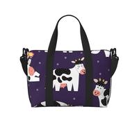 Tcoay Mucche divertenti, fattoria divertente, borsa da spiaggia per donna - borse da viaggio a mano e a tracolla riutilizzabili