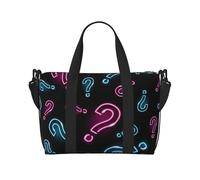 Tcoay Neon Question Mark Seamless, Borsa da spiaggia per donna - Borse da viaggio e tracolla riutilizzabili