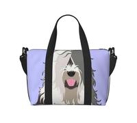 Tcoay Old English Sheepdog, borsa da spiaggia per donna - borse da viaggio a mano e a tracolla riutilizzabili