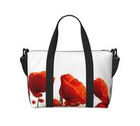Tcoay Papaveri rossi, borsa da spiaggia per donna - borse da viaggio a mano e a tracolla riutilizzabili