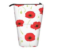 Tcoay Petali rossi, portapenne in piedi, astuccio per cancelleria, astuccio per matite, organizer, astuccio telescopico