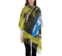 Tcoay Sciarpa in finto cashmere, scialle stampato da donna, sciarpa da donna, Alpi svizzere, Vallese, nido di pecora dal naso nero, animali, natura