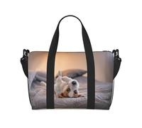 Tcoay Simpatico cagnolino Jack Russell Terrier, borsa da spiaggia per donna - borse da viaggio a mano e a tracolla riutilizzabili
