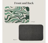 Tcoay Tappetino antiscivolo per pavimento, assorbente, per bagno, zerbino, tappeto, estetica astratta anni '70, ondulato, verde salvia