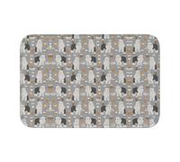 Tcoay Tappetino antiscivolo per pavimento, assorbente, per bagno, zerbino, tappeto, Old English Sheepdog, simpatico Old English Sheepdog e caffè