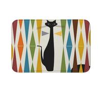 Tcoay Tappeto antiscivolo per pavimento, assorbente, per bagno, zerbino, tappeto, motivo: gatto, arte moderna del secolo scorso