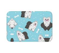 Tcoay Tappeto antiscivolo per pavimento, assorbente, per bagno, zerbino, tappeto, motivo Old English Sheepdog