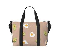 Tcoay Uovo e avocado, borsa da spiaggia per donna - borse da viaggio a mano e a tracolla riutilizzabili