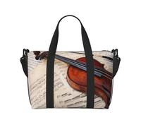 Tcoay Violino, borsa da spiaggia per donna - borse da viaggio a mano e a tracolla riutilizzabili