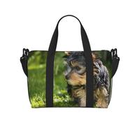 Tcoay Yorkshire Terrier, erba verde, cani carini, borsa da spiaggia per donna, borse da viaggio a mano e a tracolla riutilizzabili