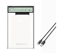 Tcorporation - Custodia rigida trasparente con display LCD intelligente, USB 3.0 5 Gbps, compatibile HDD/SSD da 2,5 pollici, monitoraggio in tempo reale di temperatura, capacità e stato