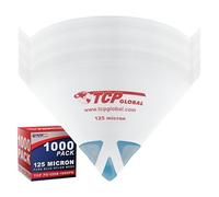 TCP Global - Confezione da 1000 filtri per vernice con filtri ultra fini da 125 micron - Rete di nylon blu ultra flusso di alta qualità - Filtro a cono per vernice - Filtri per vernice a cono -