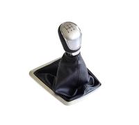 TCPCHKHOPP Pomello Leva Cambio per Ford per Focus MK2 2006-2011 Gear Stick Pomello Cambio E Dust Boot Cover in Pelle Adattatore Auto Ricambio 5/6 Velocit Manopola Cambio(Silver 5 Speed)